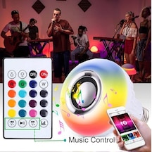 Uzaktan Kumandalı Bluetooth Hoparlör Rgb Led  Ampul