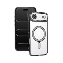 Newface Apple İphone 17 Air Joke Simli Magneticsafe Kılıf - Siyah