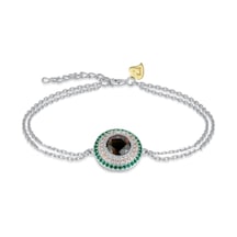 Brezza Lusso Jewelry Sultanit Zümrüt Taşlı Işıltılı Endam Kadın Gümüş Bileklik