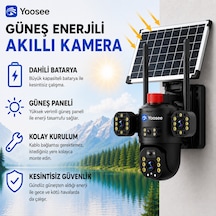 Uninet Solar Kamera Iki Kameralı 4g Sim Kartlı Dış Mekan Sirenli Ip Kamera