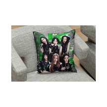 Owl Bag Kpop Babymonster Yeşil Desenli Tasarım Kare B0ş Yastık Kılıfı Çok Renkli