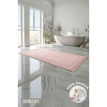 Aflora Pudra Ayak Havlusu - 60x130cm, 690gr, %100 Pamuk, Spa Ve Otel Banyo Paspası, Günlük Kullanıma Uygun Pudra