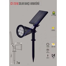 Cata 7w Günışığı Solar Bahçe Armatürü Çim Kazıklı Güneş Enerji Şarjlı Çok Renkli