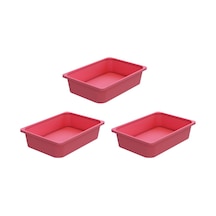 Montessori Oyuncak Dolabı Kutusu Saklama Kutusu Çocuklar İçin Aktivite Kutusu 3 Adet Pembe Pembe