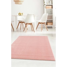 Raschel Carpet Pembe Lüks Raschel Kaymaz Taban Peluş Halı Yolluk Pembe