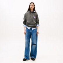 Tommy Hilfiger Boxy Kadın Gri Sweatshirt Dw0dw20945 Gri