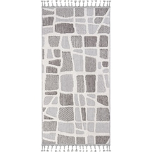 Cool Halı Bress 1414 Gri Mutfak Halısı Bukle Dokuma Saçaklı Tezgah Önü Leke Tutmaz İskandinav Yolluk