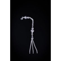 Encili Silver 925 Ayar Gümüş Üç Sallantılı Kral Zincir Detaylı Tesbih Püskülü