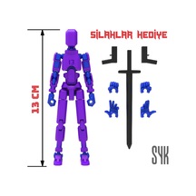 Robot 13 Dummy Mor Mavi Tüm Eklemleri Hareketli Aksiyon Figürü Oyuncak
