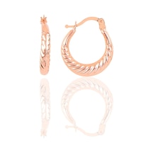 Gümüş Burgu Şarnel Küpe Barcode Gold - Rose Gold - Rodyum
