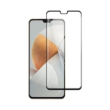 Microcase Vivo V21 5G 3D Tam Kaplayan Kavisli Tempered Cam-Siyah