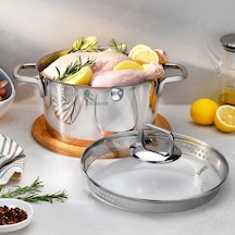 New Stahl Çelik Tencere 24 Cm 2 Parça-ınox Açık Gri