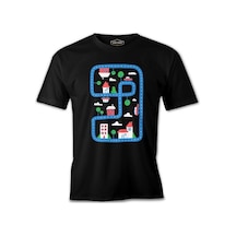 City Roads And Houses İn Kids Style Siyah Erkek Tshirt 001