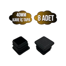 Kare Demir Profil İç Tapa Geçme Plastik Ayak Geçme Koruma Plastiği 40mm 8 Adet Siyah