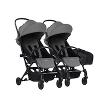 Bumprider Connect 3 İkiz Bebek Arabası / Black - Grey & Yan Düzenleyici Çanta Hediyeli