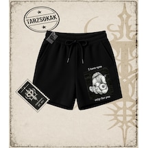 Tarzsokak Gotik & Grunge Streetwear I Have Eyes Only For You Unisex Şort Siyah