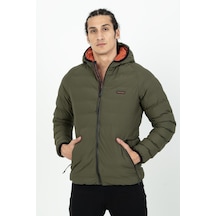 Maraton Sportswear Regular Erkek Kapşonlu Uzun Kol Basic Haki Mont 21501-haki Haki