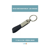 Kaliteli Siyah Deri Metal Anahtarlık 11 Cm Çok Renkli