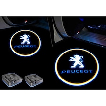 Peugeot Pilli Yapıştırmalı Kapı Altı Led Logo