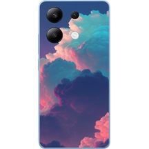 Redmi Note 13 4g Uyumlu Renkli Doğal Bulutlar Baskılı Silikon Kılıf