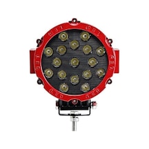 Beyaz Led Kırmızı Yuvarlak Off Road Sis Farı Çalışma Lambası 17 L