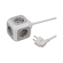 Alea-power Priz Blok/priz Küpü, 4'lü 1,4 M Kablo Ve Yüksek Temas Koruması Siyah