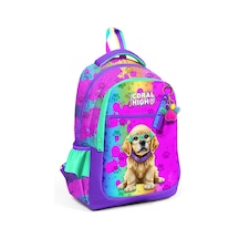 Coral High Kids Mor Pembe Köpek Desenli Üç Bölmeli Okul Sırt Çantası 23649