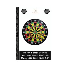 Delux Serisi Dikkat Yarışma Parti Mag-10 Manyetik Dart Seti 16"