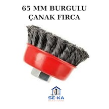 Burgulu Çanak Tel Fırça 65 Mm Spiral Taşlama Uyumlu Pas Temizleme Metal Fırça