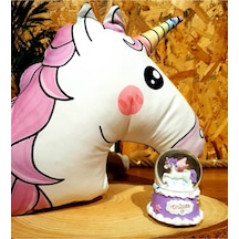 Dream Unicorn Işıklı Kar Küresi Ve 3d Unicorn Yastık Arkadaşa Hediye