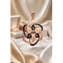 925 Ayar Gümüş Vav Kolye Rose Gold