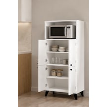 Hazal No.5 Modern Çok Amaçlı Dolap Mutfak Düzenleyici Mikrodalga Fırın Dolabı Beyaz