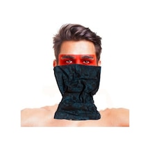 Baf Bandana Çoklu Kafatası Mavi Siyah  Maske