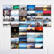İstanbul Pinterest Renk Duvar Posteri Kolaj 40 Adet 10x1