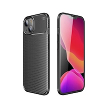 Apple iPhone  Uyumlu  15 Kılıf Auto Focus Karbon Kapak - Siyah