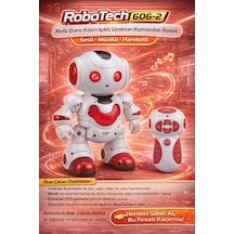 Robotech Akıllı Dans Eden Işıklı Uzaktan Kumandalı Robot Sesli Müzikli Hareketli - Kırmızı