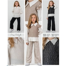 Miss Melinda Kids Pullu Süveterli Kız 3 Lü Takım 5-8 Yaş - 306510 - Kırmızı Kırmızı