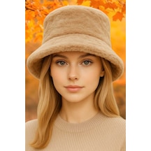 Tezzgelsin Kadın Ayarlanabilir Peluş Bucket Kova Şapka Camel