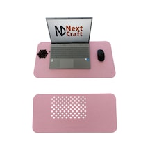 Çalışma Masası Düzenleyici Keçe Bilgisayar Mouse Pedi Masa Üstü Düzenleyici Mat 70x32 Cm Pembe
