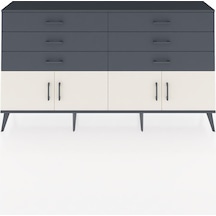 Arges Konsol 2 Raflı 6 Çekmeceli 4 Kapaklı 176x30x99 Antrasit-ayt Antrasit-aytaşı/antrasit