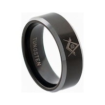 Celikchi Erkek Tungsten Siyah Renk Sembol Detay Yüzük