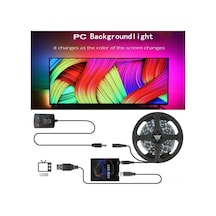 Vkemall Bilgisayar Ekranı Işık Senkronizasyonlu Otomatik Renk Değiştiren Ambibox Fantezi Led Işık Şeridi 3m 30 Led/m Oyu Standartı
