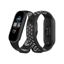 Newface - 43 - Xiaomi Mi Band 6 Spor Delikli Kordon - Novapazr - - Siyah-gri
