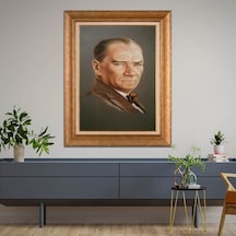 Altın Varaklı Çerçeveli Paspartulu Atatürk Tablo Hk1054