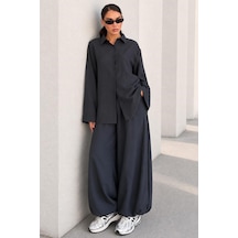 Madmext Füme Oversize Gömlek Balon Pantolon Kadın Takım Mg2779