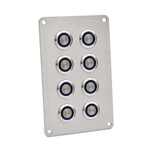 Labarka 8'li Krom Switch Panel Sigortalı Korna Butonlu Mavi LED'li 12- 24V