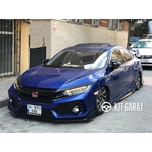 Kit Garaj Honda Civic Fc5 2016-2021 Düz Piano Black Ön Lip Plastik Boyalı