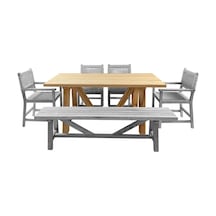 Motoryagmarket Taksim 100X180 Ahşap Bahçe Balkon Masası -Kestane -Lux Seri Ceviz
