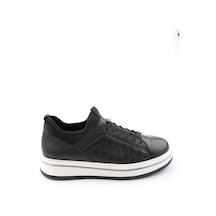 Siyah Hakiki Deri Erkek Sneaker E01958181643 Siyah