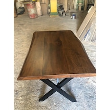 Bintaşmobilya Ceviz Rengi Gürgen Ağacı Kütük Masa Imalatı 80X120.Cm